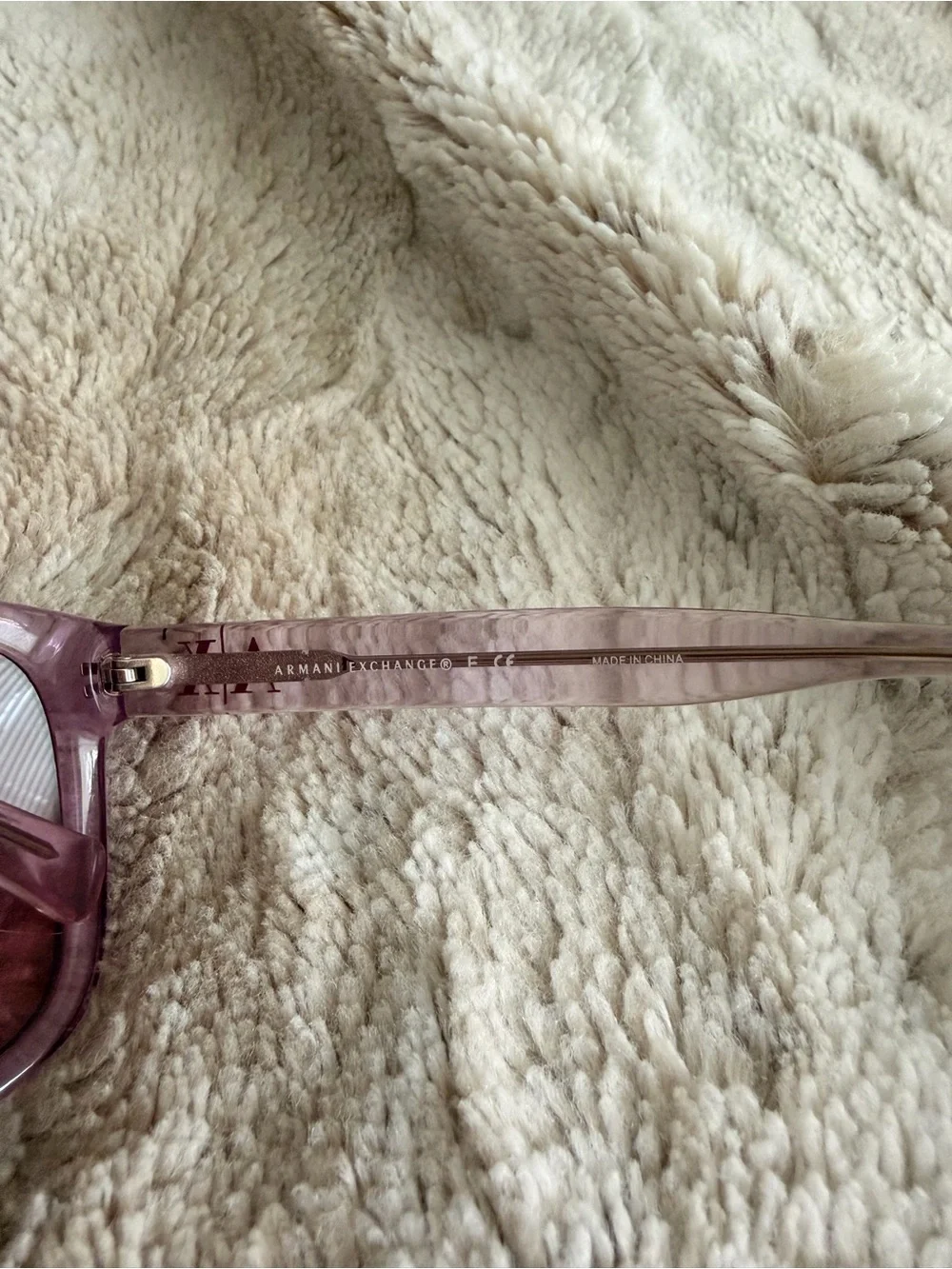 Armani Exchange Translucent Pink Oversized Square Sunglasses